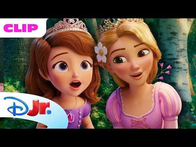 Sofia Meets Princess Rapunzel 💛 | Sofia the First: Royal Magic | @disneyjr