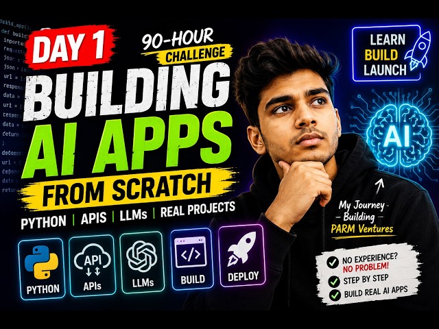 Learning AI App Development from Scratch | Python, APIs & LLMs Explained | Build AI Apps in 90 Hours