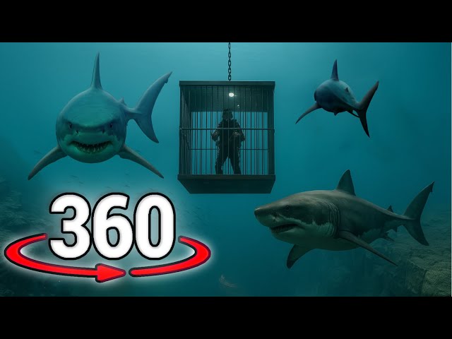 360° Deep Sea Horror Video Experience | Shark Cage Drop | Creatures of the Abyss | Thalassophobia