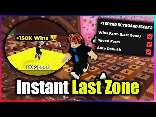 +1 SPEED KEYBOARD ESCAPE Script Pastebin 2026 AUTO FARM, FREE ALL PASS, AUTO WIN & SPEED (NO KEYS)