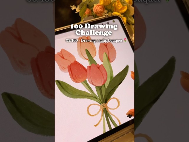 Easy Tulip Drawing in Procreate 🌷 | iPad Drawing & Digital Painting Practice
