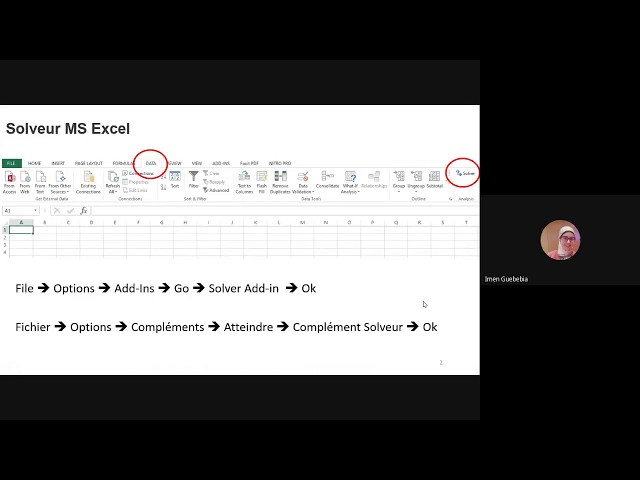 Solveur Excel_Analyse de sensibilité