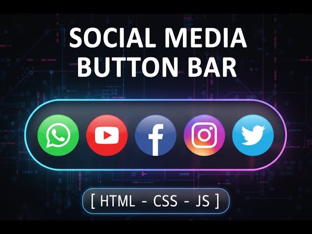 Create a Sleek Social Media Bar (HTML | CSS | JavaScript)