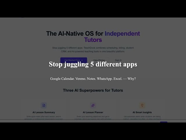TeachDock — The AI-Native OS for Independent Tutors (90s Demo)