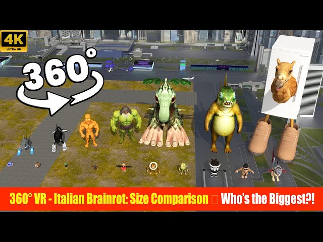 360° VR – Italian Brainrot Size Comparison (Giant vs Tiny) 🤯