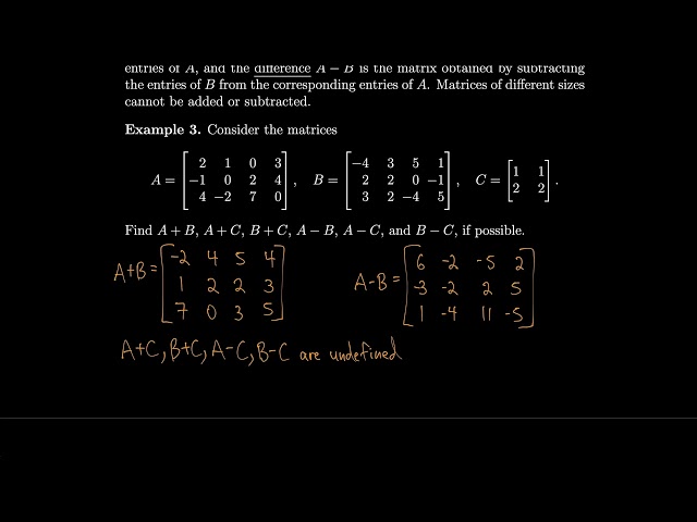 Linear Algebra 1.3 Matrices and Matrix Operations