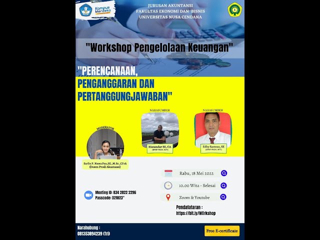 Workshop Pengelolaan Keuangan:Perancangan, Penganggaran, dan Pertanggungjawaban