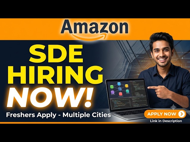 Amazon Hiring 2026 | Software Dev Engineer I Freshers #amazon #hiring #techjobs #sde #jobs