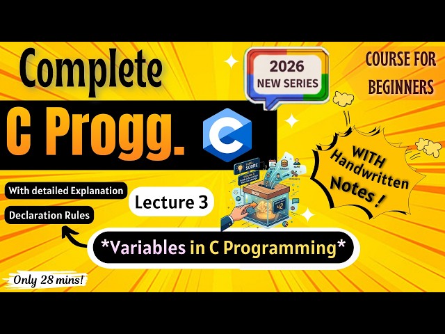 *Variables in C Programming* | Lecture 3 | C Programming Full course for Beginners