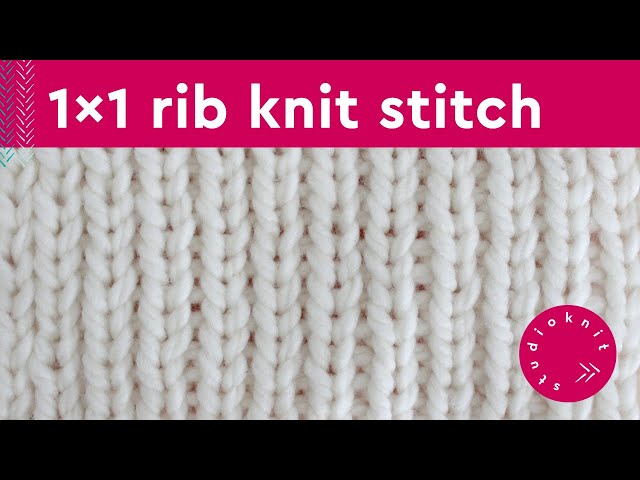 1x1 Rib Stitch Knitting Pattern for Beginners (2 Row Repeat)