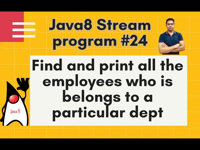 Java8 Streams Interview Question-24-Find & print all the employees of a particular dept -by Naren