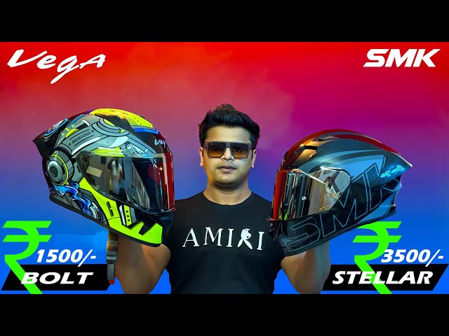 SMK Viral Helmet SMK Stellar vs Vega Bolt Superhero😍Best Helmet Under 5000 & Best Helmet Under 2000