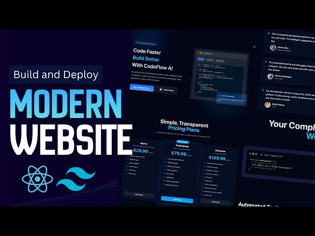 Build and Deploy a Fully Responsive Modern Website using ReactJS and Tailwind CSS