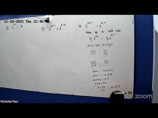 CSEC additional Mathematics Solving exponential and log equations