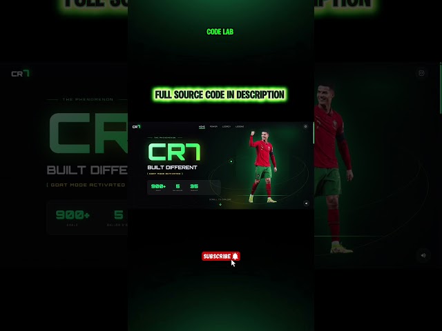CR7 Fans Will Love This Futuristic Website 🐐#cr7 #3danimation #coding