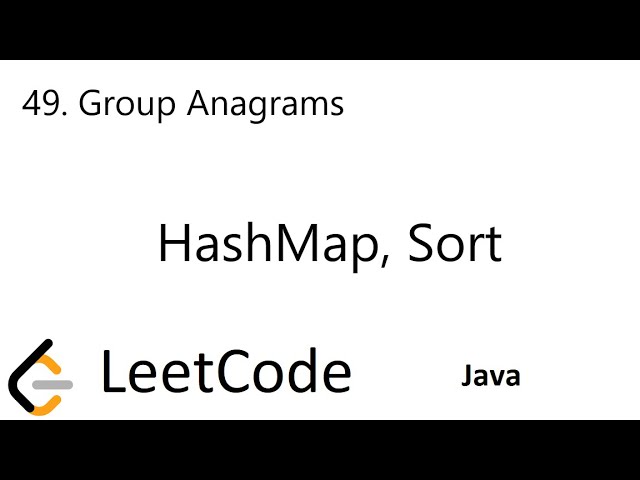 LeetCode 49 | Group Anagrams | HashMap | Sort | Java