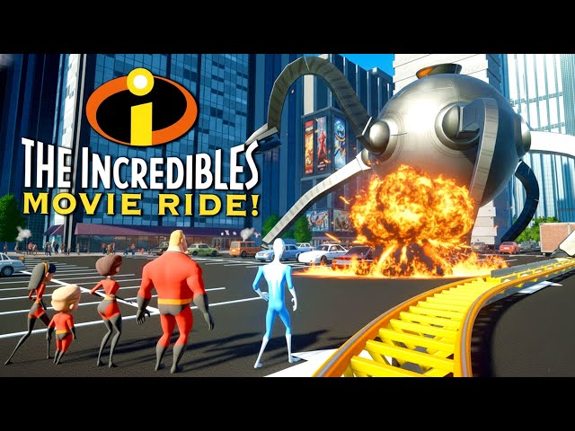 THE INCREDIBLES! MOVIE RIDE & Roller Coaster! (POV)