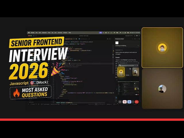 Senior Frontend Interview 2026 🎉 | Javascript 🎯  (Mock) [Most Asked Questions]