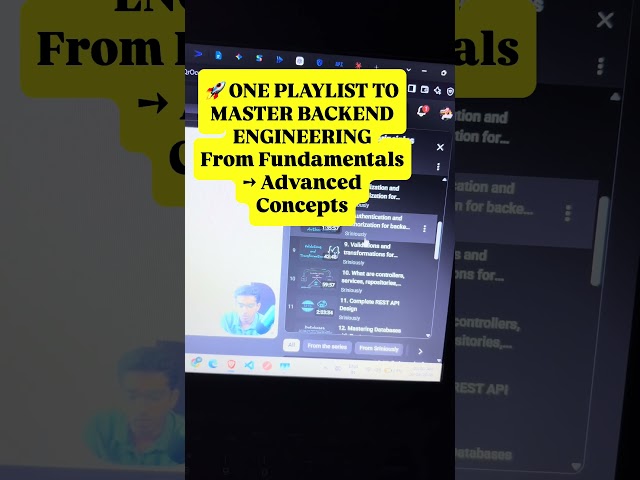 🚀 ONE PLAYLIST TO MASTER BACKEND ENGINEERING #ai #job #free #students #course #fullstack #backend