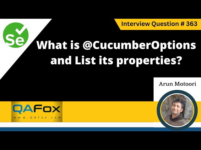 What is @CucumberOptions in test runner and its properties (Selenium Interview Question #363 )