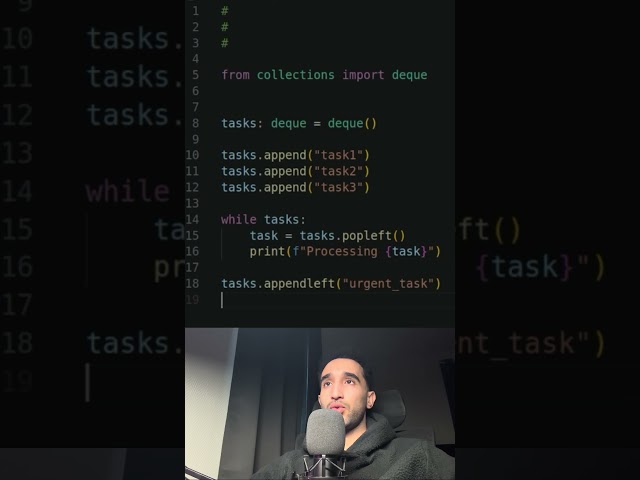 Replace lists in python with deque from collections #python #coding #tutorial