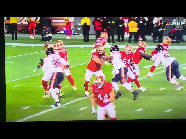 Bears TJ Edwards opens game with Interception Return Touchdown against 49ers on First play of game