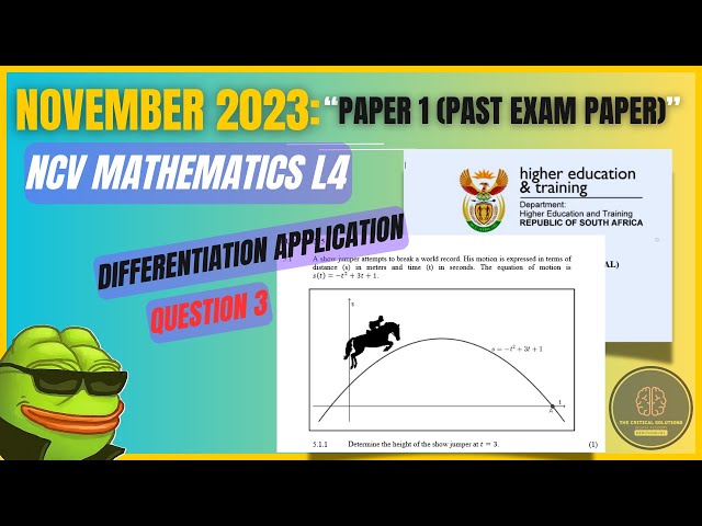 MATHEMATICS L4 (NCV): APPLICATION OF DIFFERENTIATION | NOV 2023 PAPER Q5 SOLVED! 🚀📘