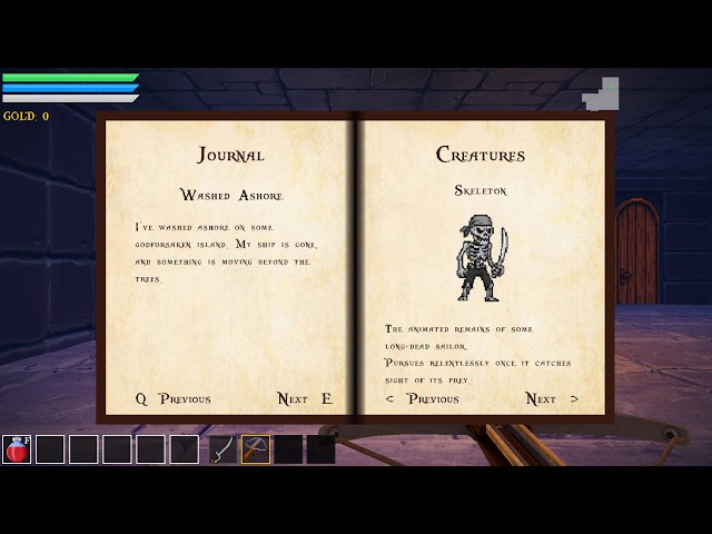 raylib C++ Game Dev ( Marooned ) Jounal UI continued