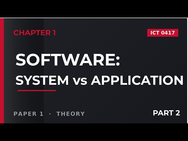IGCSE ICT 0417 — Application vs System Software | Chapter 1 (2026–2028 Syllabus)