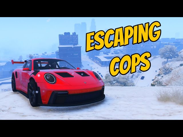 Escaping Cops in Snow in GTA 5 RP  - Memberthon Day 602