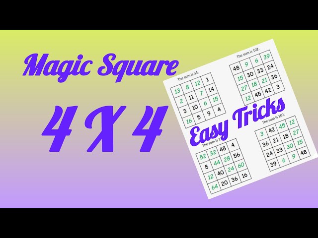 #4X4 | Magic Square | Quickest | Tricks