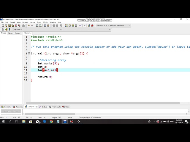 User Input With The Help Of Array - C Programming Tutorial