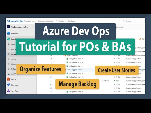 Business Analyst Software Tutorial - Azure DevOps for Business Analysts & Product Owners