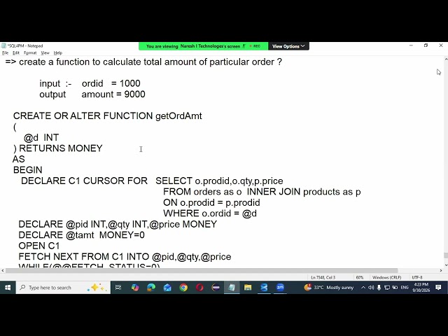 SQL Server -- T SQL ( Triggers )