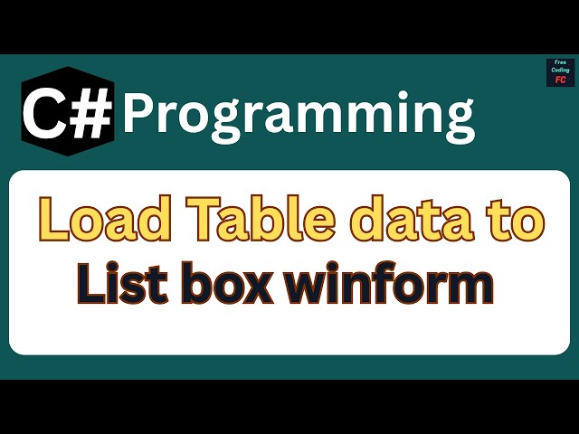 How to Retrieve Data from SQL Database to ListBox in C# WinForms