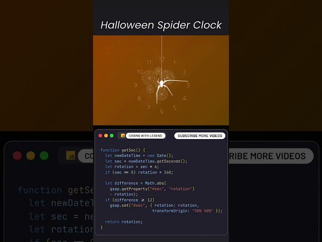 javascript animeted tutorial computer graphics by learning @coding with legend spider 🕷️ clock