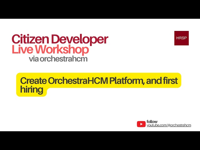 Citizen Developer Live Workshop