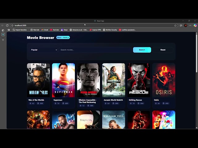 Node.js and React.js  Project Tutorial: Build a Movie App from Scratch (TMDB API)