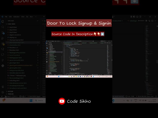 Door To Lock Signup & Signin Animation Using HTML, CSS & JavaScript | Creative Login UI