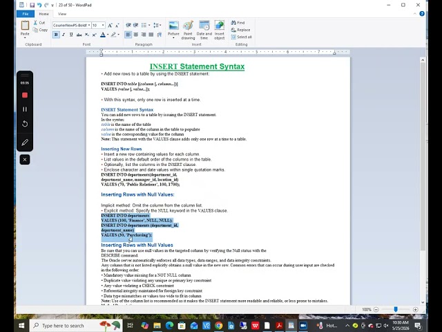 Oracle Tutorial # 23 of 50 for beginners