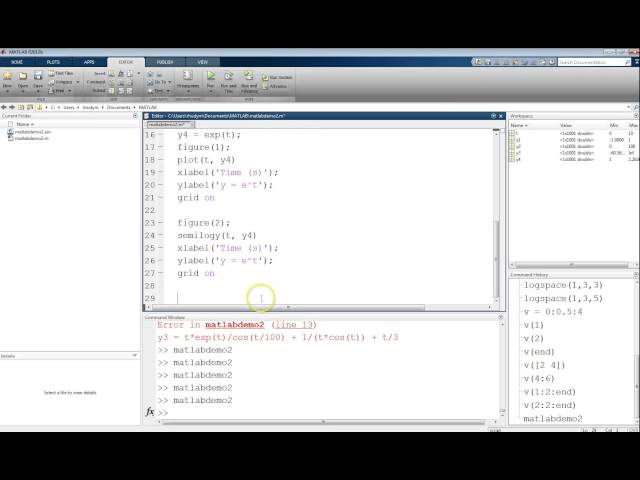 MATLAB Tutorial Lesson #02:   MATLAB Vectors and Plotting