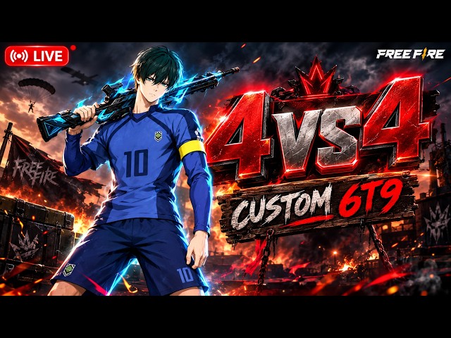 FREE FIRE LIVE🔴 CUSTOM 4VS4 FULL GAMEPLAY PHONE AND PC PLAYER #freefire #viral #live
