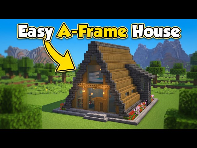 How to Build an Easy A-Frame Starter House in Minecraft 🏡 (Voiceless - Full Tutorial)