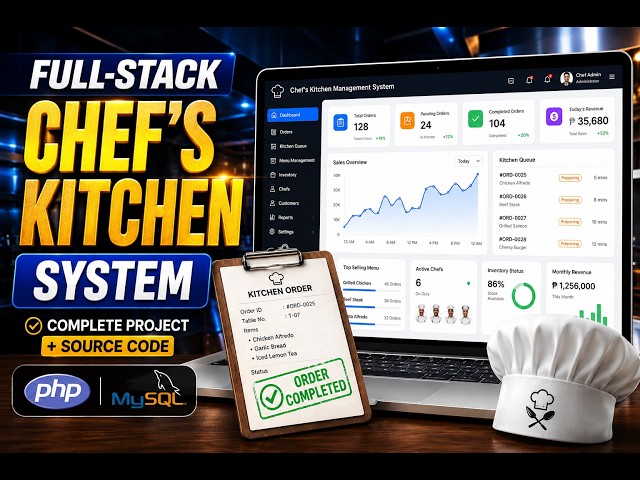 Chef's Kitchen Management System using PHP and MySQL with Source Code | Complete Final Year Project