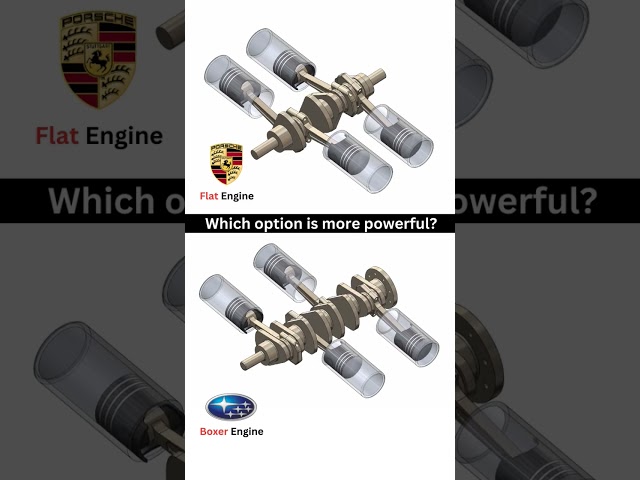 Flat vs Boxer Engine 🤔 #3danimation #engineer #automobile #cad #3ddesign #youtubeshorts #newdesign