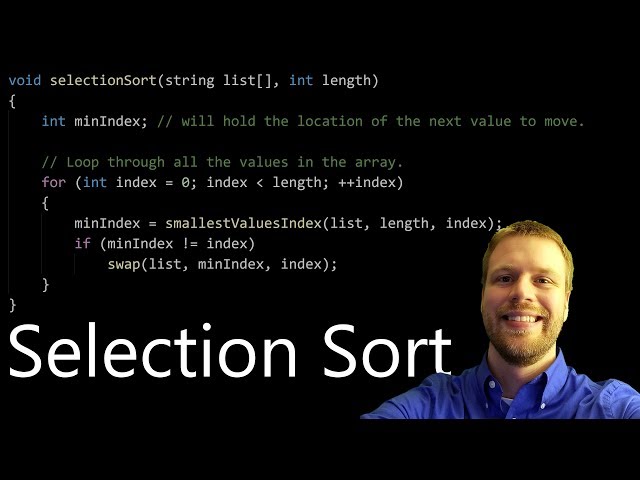 Sorting in C++ using the Selection Sort