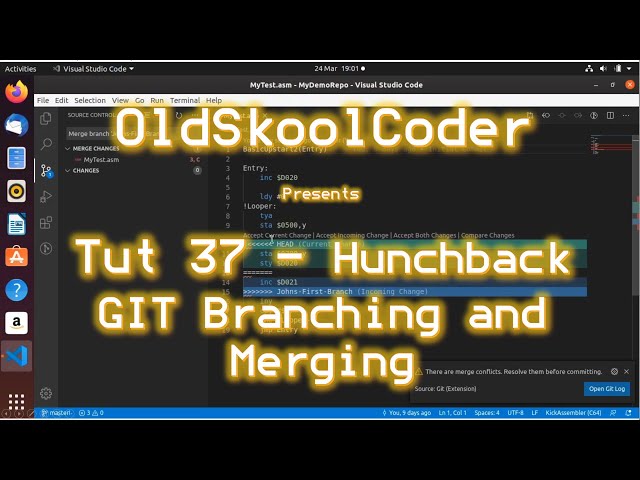 Tutorial 37:03 - GIT Branching and Merging using VSCode