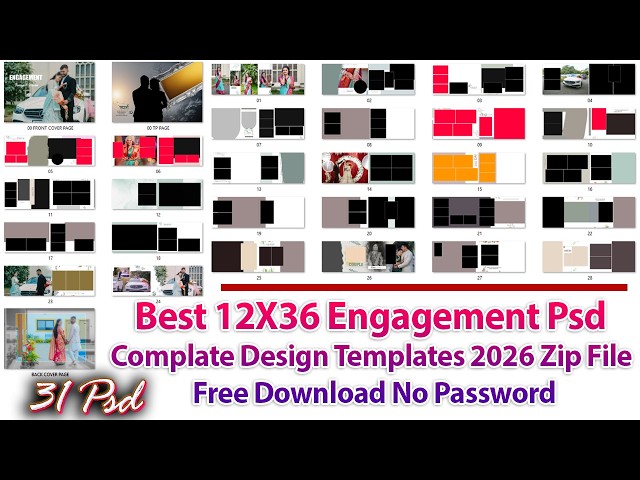 Best 12X36 Engagement PSD Templates 2026 Free Download ZIP File (No Password) | High Quality Album