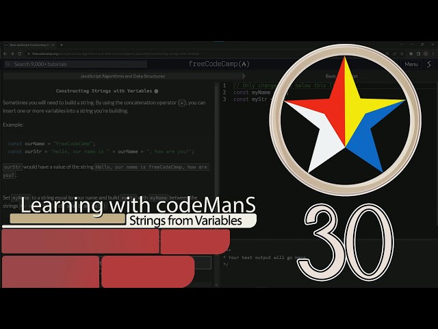 JavaScript Basic 30: Strings from Variables | FreeCodeCamp |