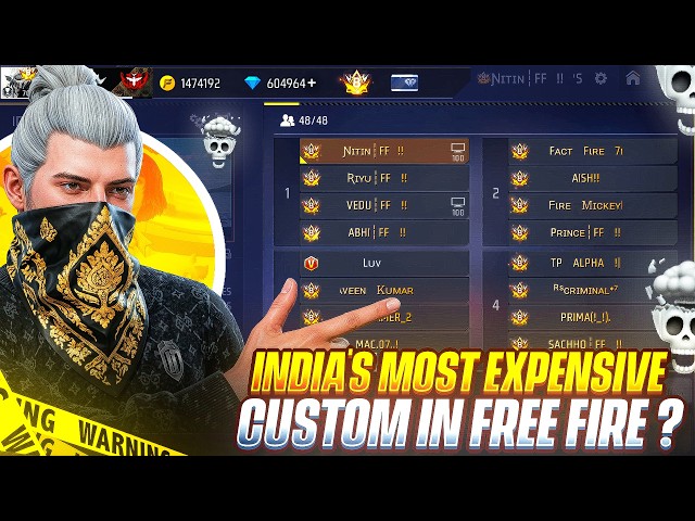 🔥 India's Most Expensive Custom in Free Fire? 😱
